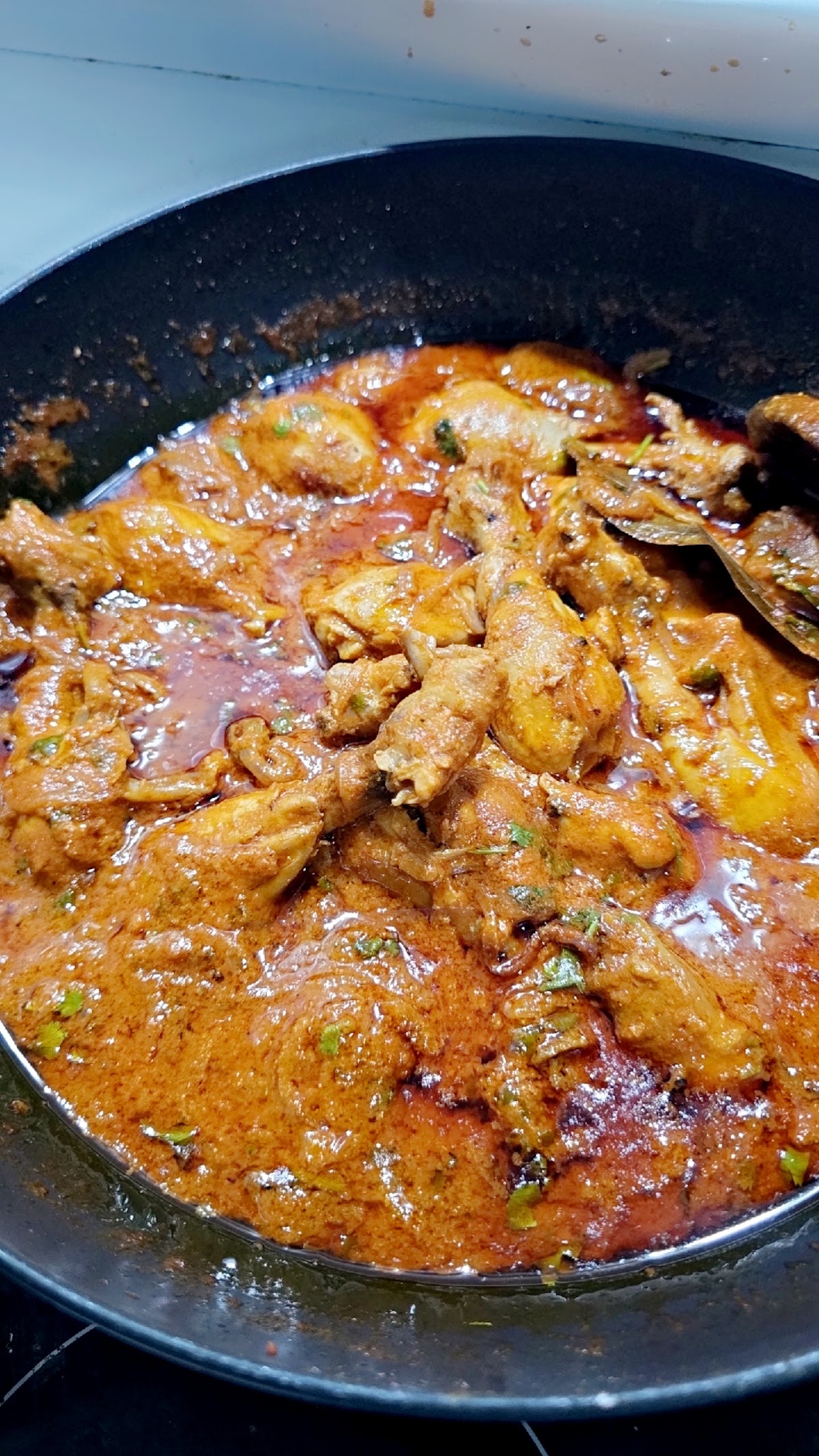 Chicken curry in the pan
